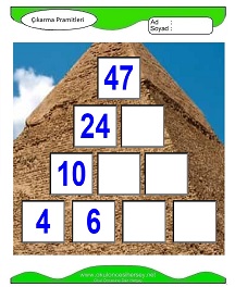 Çıkarma Pramidi Çalışma Sayfaları
